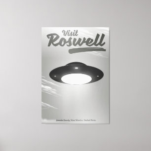 Toile Visitez l'affiche vintage de Roswell UFO