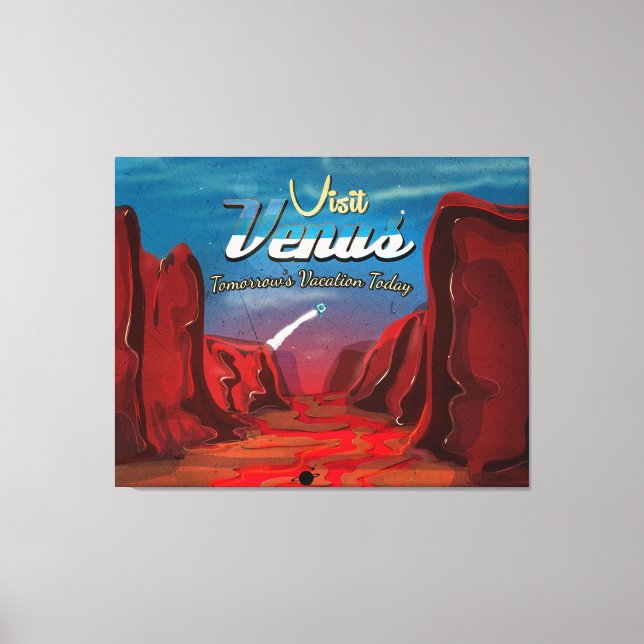 Toile Visitez l'affiche vintage de Vénus (Recto)