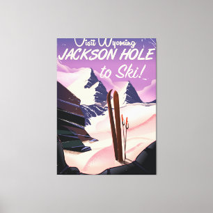 Toile Visitez le Wyoming ! Jackson Hole à l'affiche de v