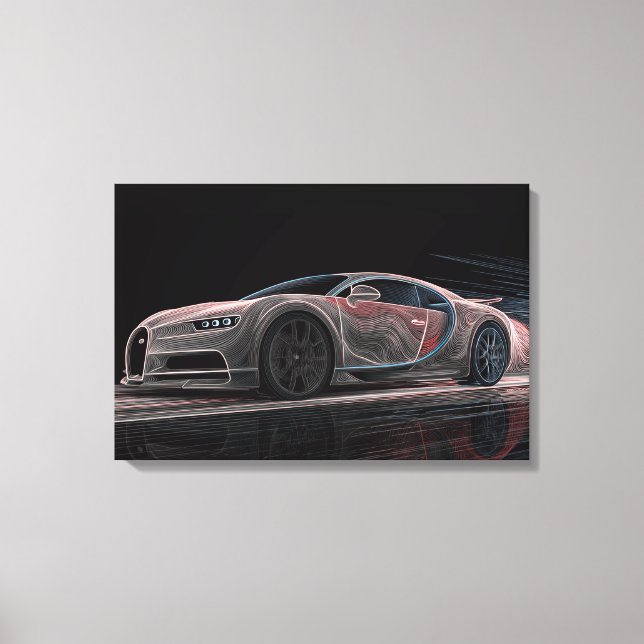 Toile Vitesse fluide | Art automobile (24" x 16") (Recto)