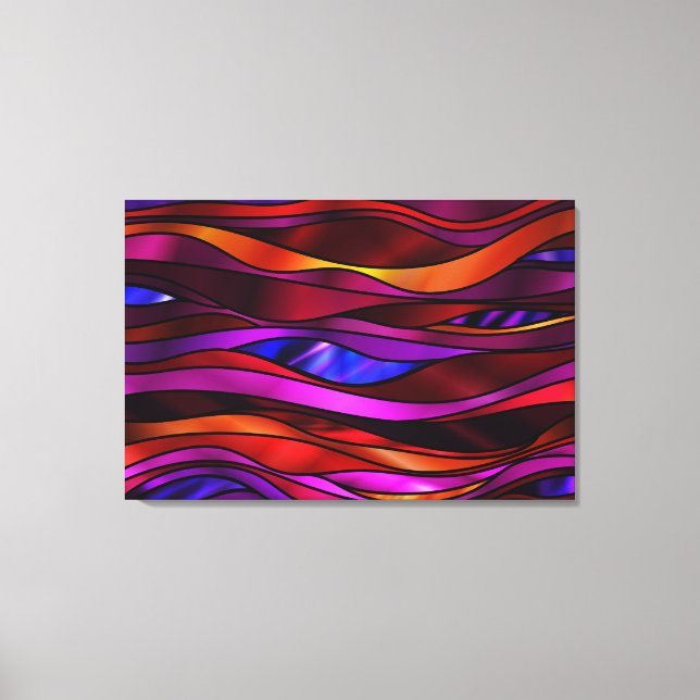 Toile Vitrail rouge Abstrait (Recto)