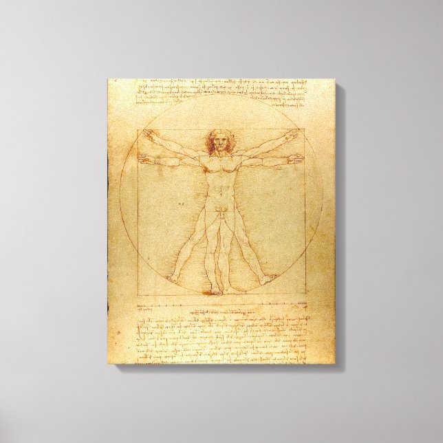 Toile Vitruve Luc Viatour par Leonardo da Vinci (Recto)