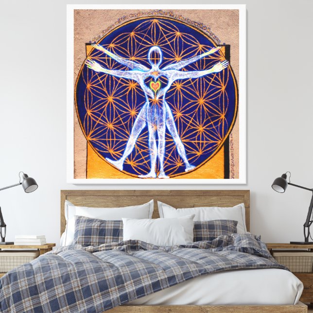 Toile Vitruvian Man, Flower of Life, Squaring Circle (Insitu(Chambre))