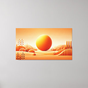 Toile Vivid Tangerine Glow - Art Mur Minimaliste