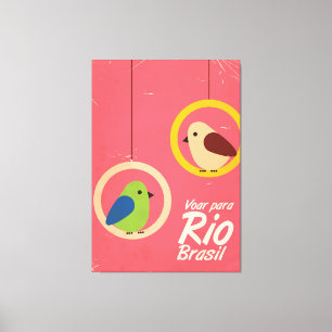 Toile Voar para Rio, affiche de voyage au Brésil.