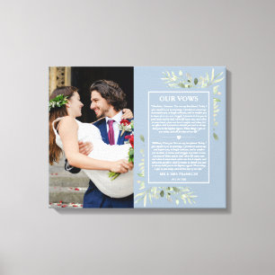 Toile Voeux de mariage Dusty Blue Greenery Photo 