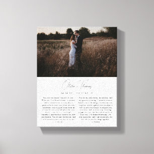 Toile Vœux de mariage photo de style minimaliste