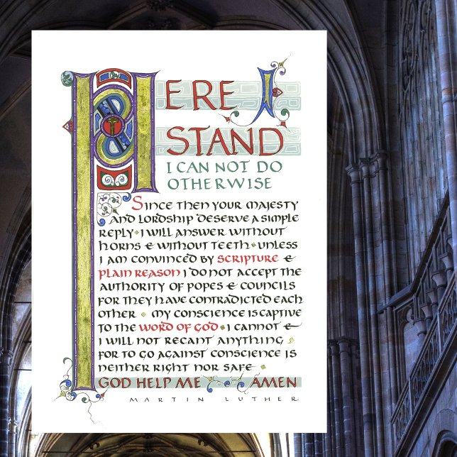 TOILE VOICI STAND DIEU AIDEZ-MOI MARTIN LUTHER CITER (Créateur téléchargé)