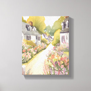 Toile Voie des Fleurs Sauvages Peinture aquarelle de v