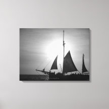 Voile Aruba Dusk en noir et blanc (Paysage)
