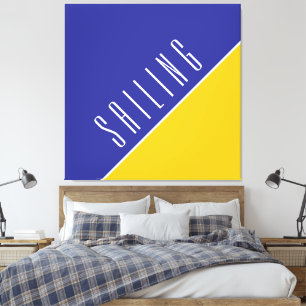 Toile VOILEMENT Bloc de couleur jaune vif de la marine m