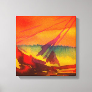 Toile voilier au coucher du soleil