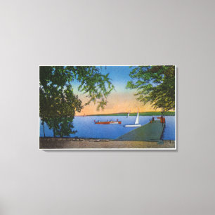 Toile Voilier et bateau à moteur à Roseland Park Scene