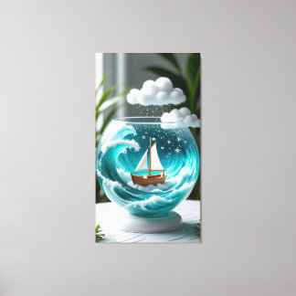 Toile Voilier fantaisiste dans un bol en verre