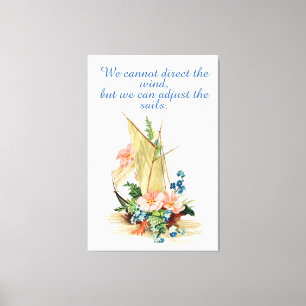 Toile Voilier vintage avec la citation de motivation