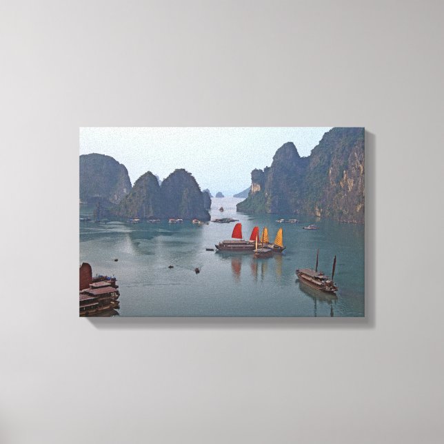 Toile Voiliers dans la baie d'Ha Long - Vietnam, Asie (Recto)