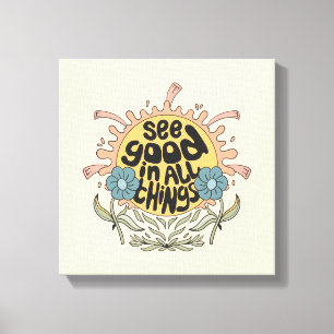 Toile Voir le bon dans toutes les choses Hippie Graphic