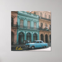 Voiture Américaine Vintage Turquoise Cuba Colonial