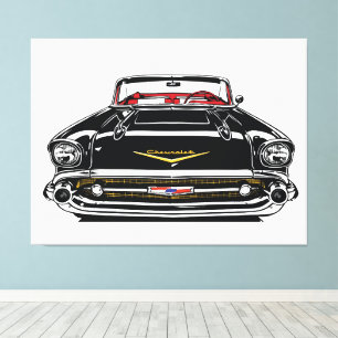 Toile Voiture Ancienne Rétro Vintage Pop Art Avant