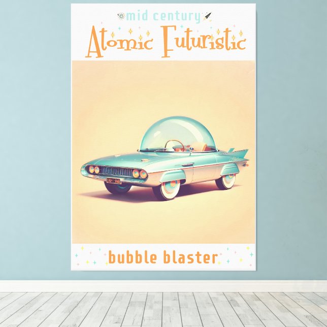 Toile Voiture Blaster à Bulle Futuriste Atomique (Insitu (Plancher de Bois))
