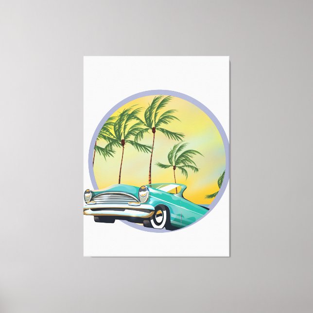 Toile Voiture classique au crépuscule (Recto)