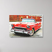 Voiture classique Red Bel Air Poster Style Art Can