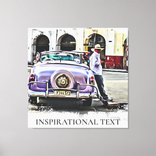 Toile *~* Voiture classique rétro Vintage Antique Man (Recto)