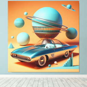 Toile Voiture Cruiser Vue Ciel Futuriste Atomique