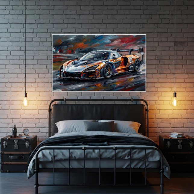 Toile Voiture de course supercar Orange GTR (Créateur téléchargé)