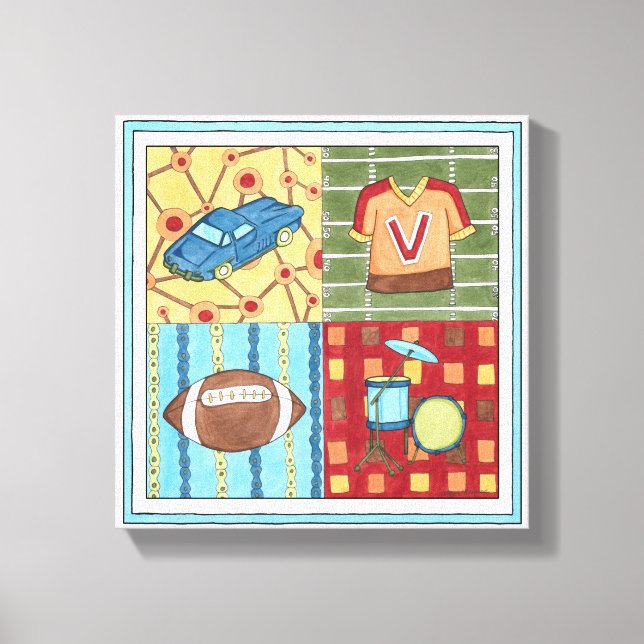 Toile Voiture, Jersey, Football et Kit Drum (Recto)