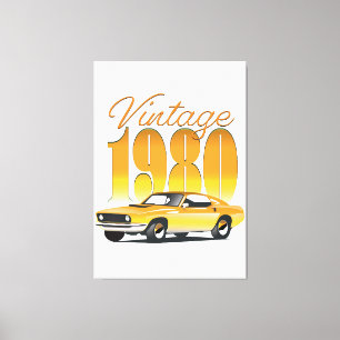 Toile Voiture Rétro Vintage 1980
