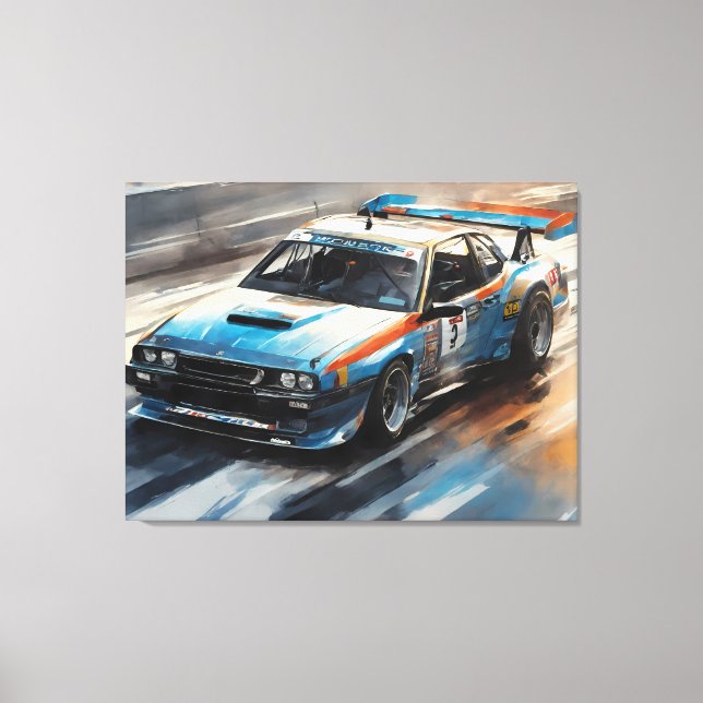 Toile Voiture Sporty Blue Racing (Recto)