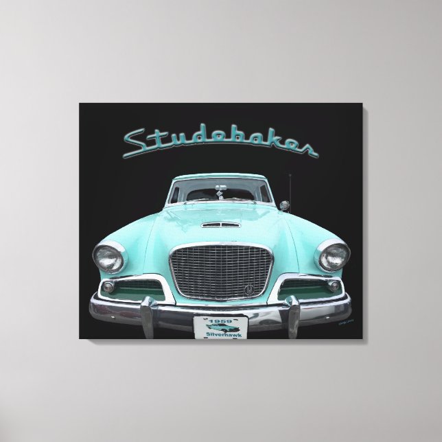 Toile Voiture vintage classique Studebaker Silver Hawk 1 (Recto)
