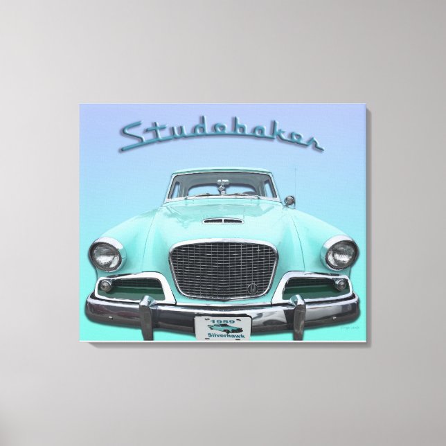Toile Voiture vintage classique Studebaker Silver Hawk 1 (Recto)