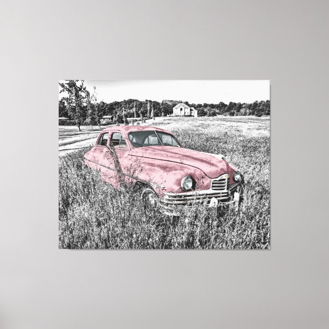 Toile Voiture Vintage Rose (Recto)