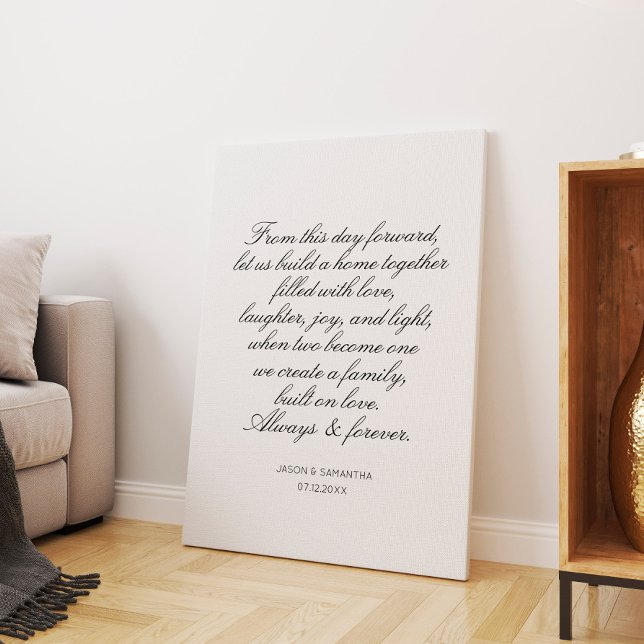 Toile Voix mariages Calligraphie personnalisée (Wedding Vows Personalized Calligraphy Canvas Print
)