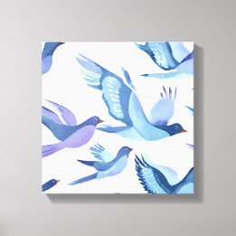Toile Vol Blue Bird | Peinture à l'aquarelle moderne