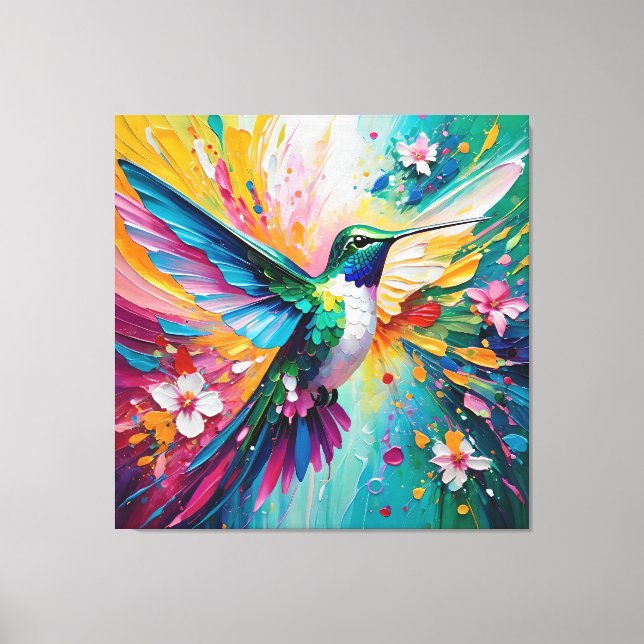Toile Vol de l'arc-en-ciel : Colibri vibrant (Recto)