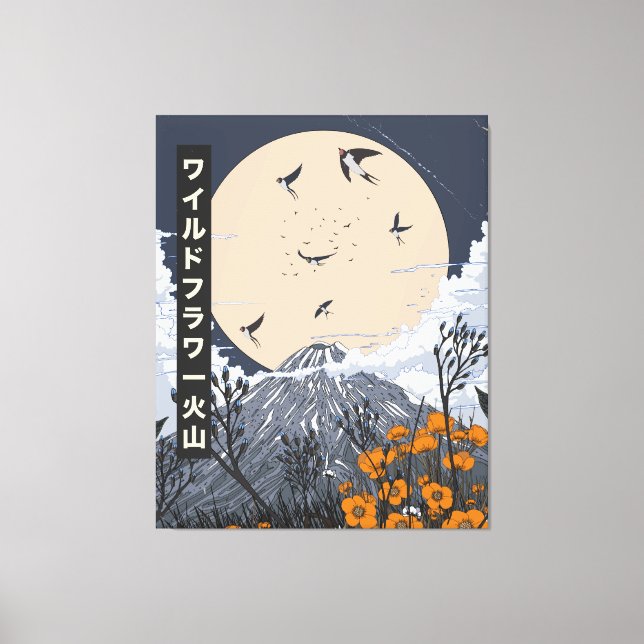 Toile Volcan aux fleurs sauvages (Recto)
