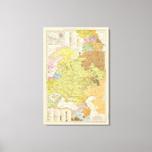 Toile Volkerkarte von Russland - carte de la Russie