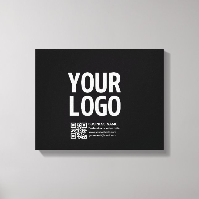 Toile Votre logo avec code QR et texte modifiables  (Recto)