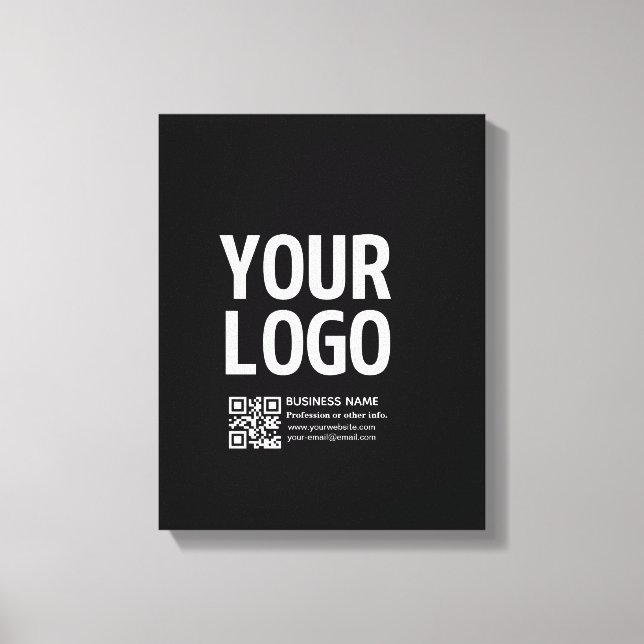 Toile Votre logo avec code QR et texte modifiables  (Recto)