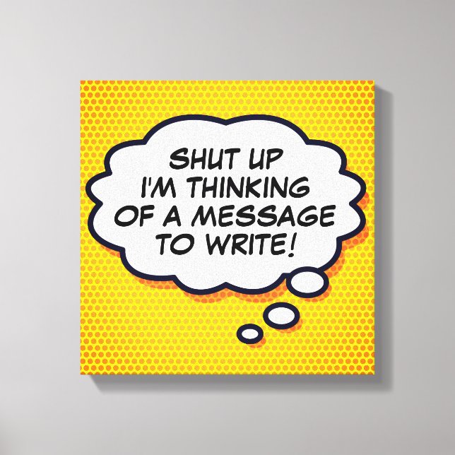 Toile Votre message Pensez Bubble amusant Retro Comic Bo (Recto)