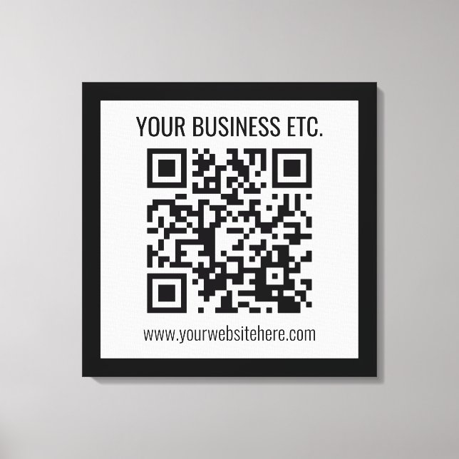 Toile Votre nom d'entreprise et code QR modifiable (Recto)