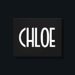 Toile Votre nom, texte gras blanc | Noir<br><div class="desc">La catching et la modernité.</div>