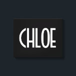 Toile Votre nom, texte gras blanc | Noir<br><div class="desc">La catching et la modernité.</div>