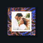 Toile Votre photo Animal Motif Leopard Bleu Brown Tan<br><div class="desc">Fabriqué pour paraître dimensionnel,  un motif poster de animal sauvage crée un cadre magnifique pour votre photo préférée sur cette toile enveloppée. **CONSEIL : Si vous utilisez une plaque carré,  vous devrez peut-être rogner votre photo à un carré AVANT de la télécharger pour obtenir de meilleurs résultats.</div>