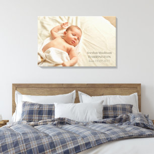 Toile Votre photo et texte personnalisé bébé
