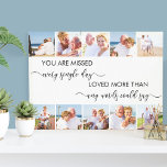 Toile Vous avez manqué 10 Photo Collage Poème du Souveni<br><div class="desc">Toile emballée sur mesure en mémoire d'amour de vos proches perdus. Le modèle photo est configuré pour que vous puissiez ajouter 10 de vos propres photos, qui sont affichées au format carré / instagram. Vos photos forment une bordure le long des bords longs et encadrent le poème du souvenir, qui...</div>