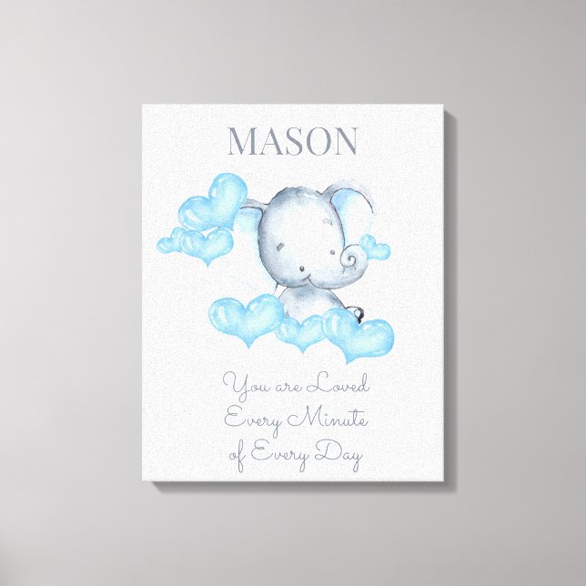 Toile Vous êtes adoré Bébé mignon garçon éléphant Person (Recto)